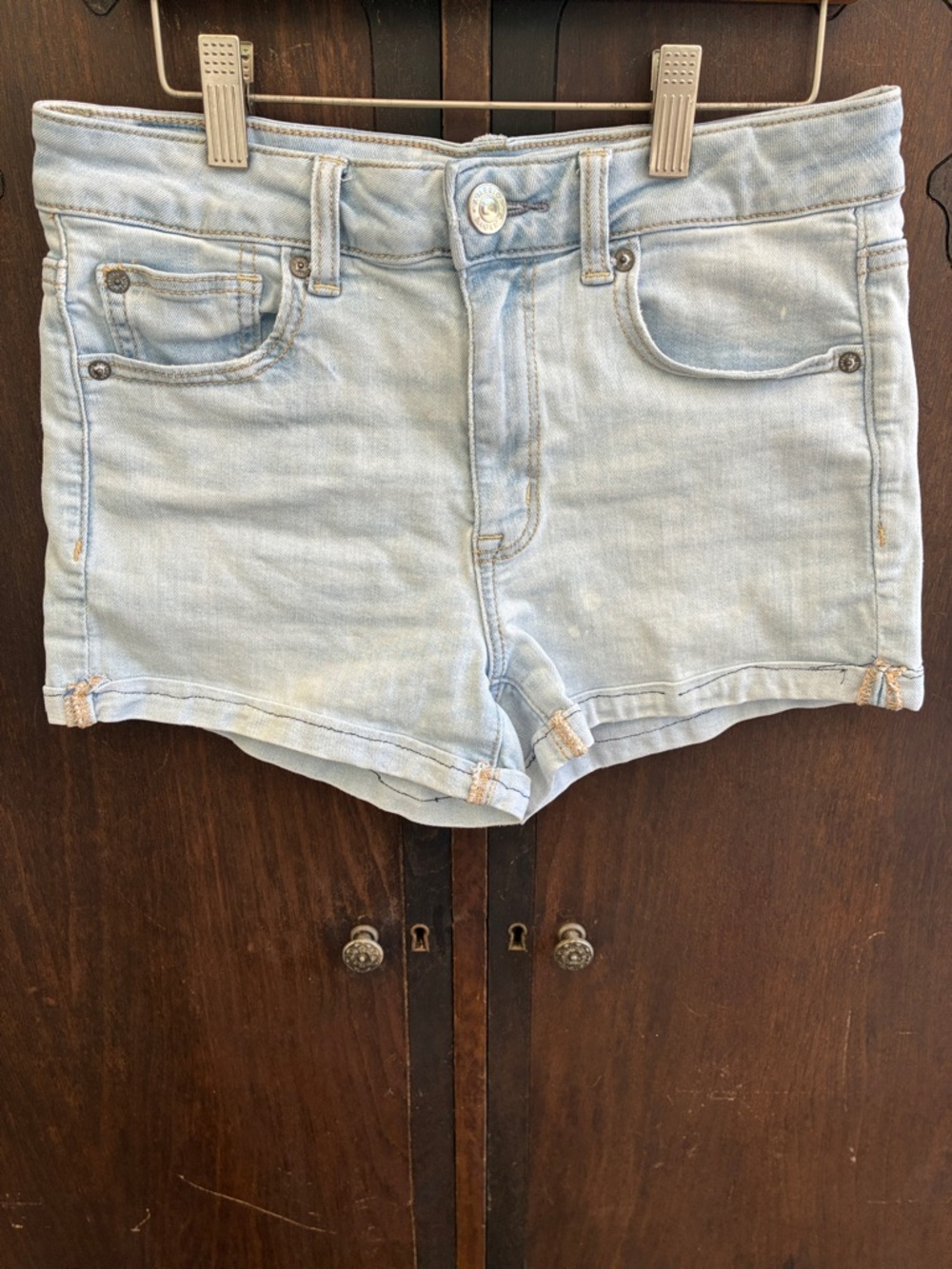 American Eagle Outfitters Light Blue HRShortie NLS  Denim Jean Shorts Sz 8